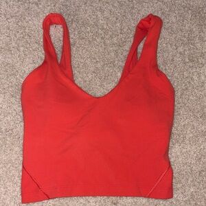 lululemon Red V-Neck Crop Top